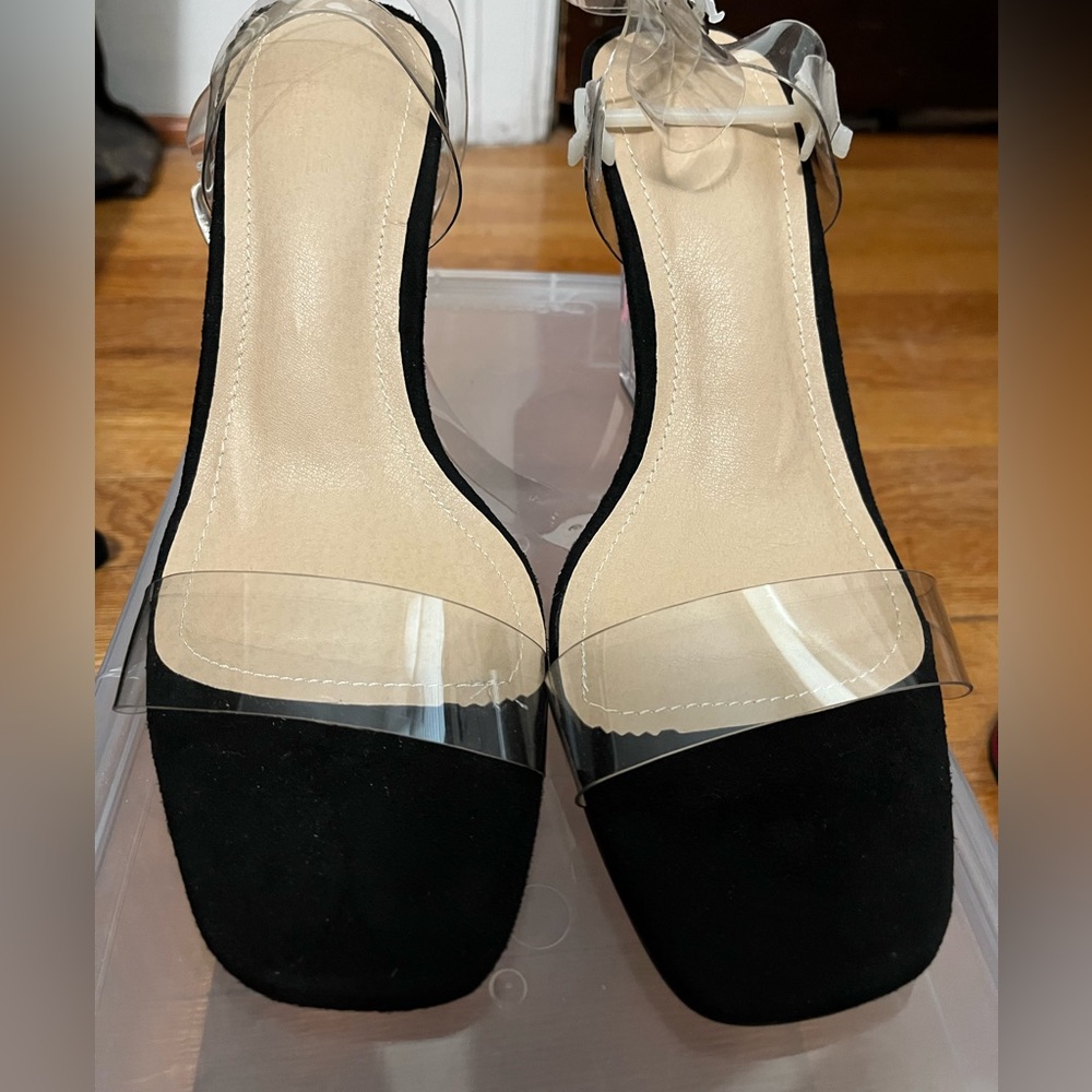 Clear/Lucite Wedge Sandals